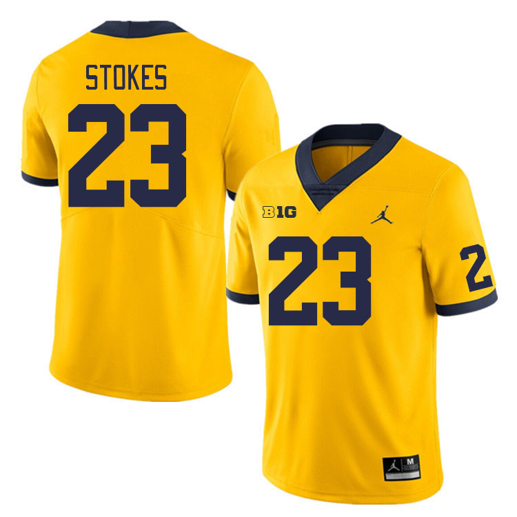 Michigan Wolverines #23 CJ Stokes College Football Jerseys Stitched Sale-Maize